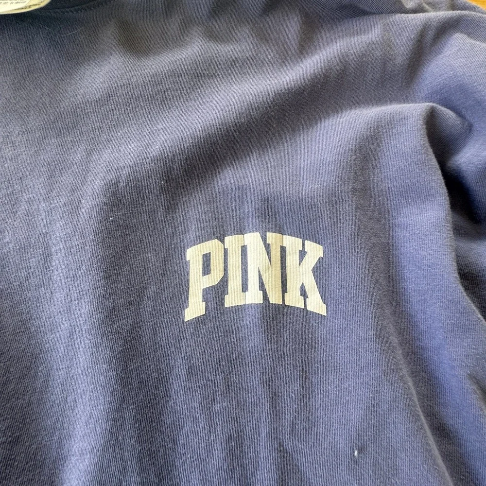 Y2K Victoria Secret PINK Long Sleeve TShirt Womens S Distressed Purple Lounge - Picture 4 of 13